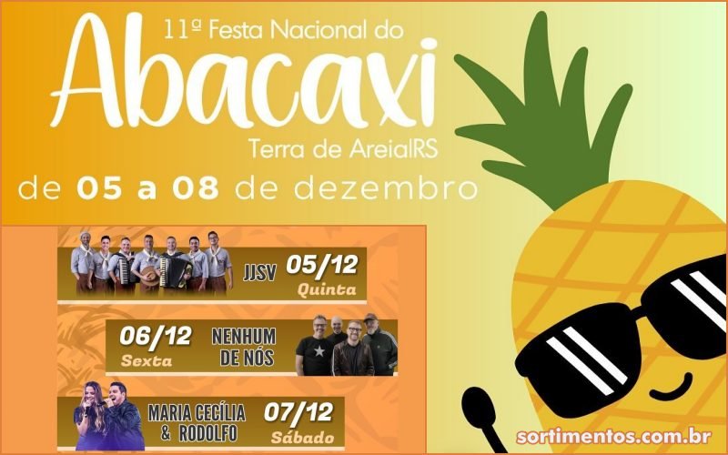 Festa Nacional do Abacaxi 2024 em Terra de Areia : atrações e programação de shows