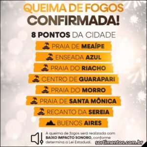 Guarapari Réveillon 2026 : queima de fogos no Réveillon de Guarapari no litoral do Espírito Santo - Sortimentos Réveillon