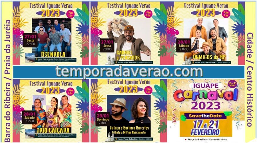 Temporada de Verão 2023 - Programação Festival Iguape Verão 2023