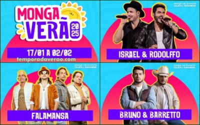 Programação Verão 2025 em Mongaguá no litoral paulista : shows na Praça de Eventos Dudu Samba