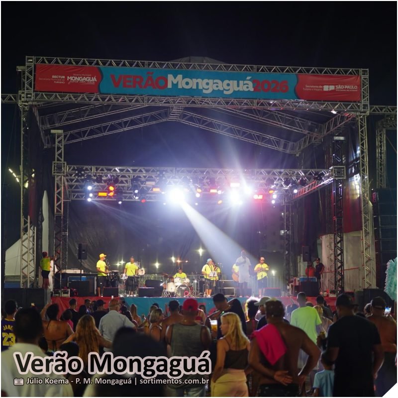 Mongaguá verão 2026 no litoral paulista : programação de shows na Praça Dudu Samba