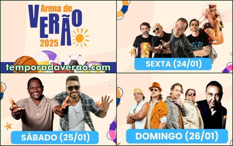 Programação da Arena de Verão na praia de Camburi em Vitória terá show com Biquini, Tatau e Falamansa