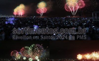 Santos Réveillon 2024 : mais de 1 milhão de pessoas celebram com show de rock e fogos de artifícios