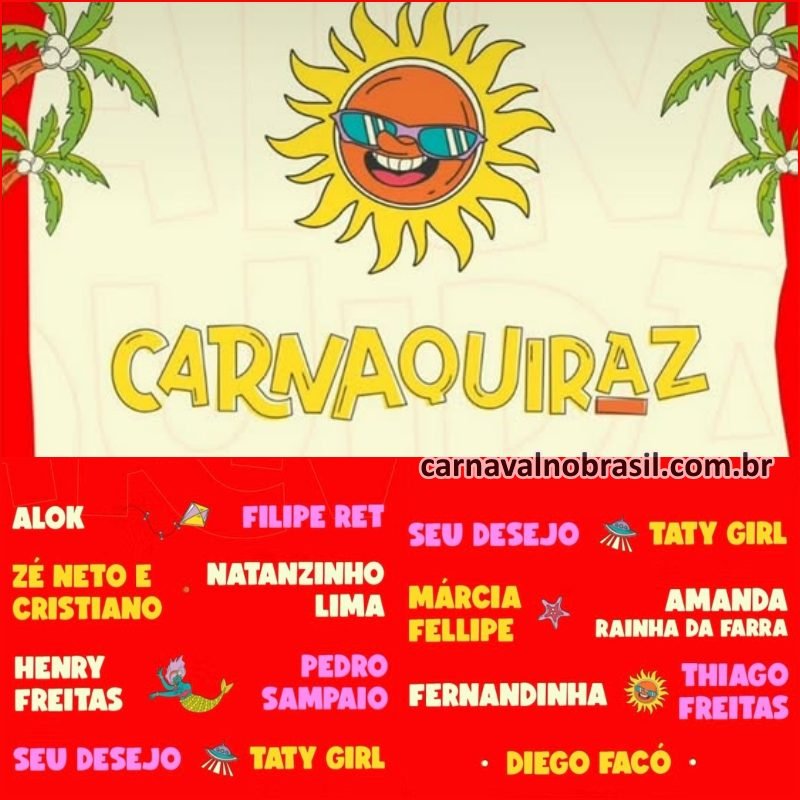 Carnaquiraz 2026 : programação de Carnaval em Aquiraz no litoral cearense - sortimentos.com.br