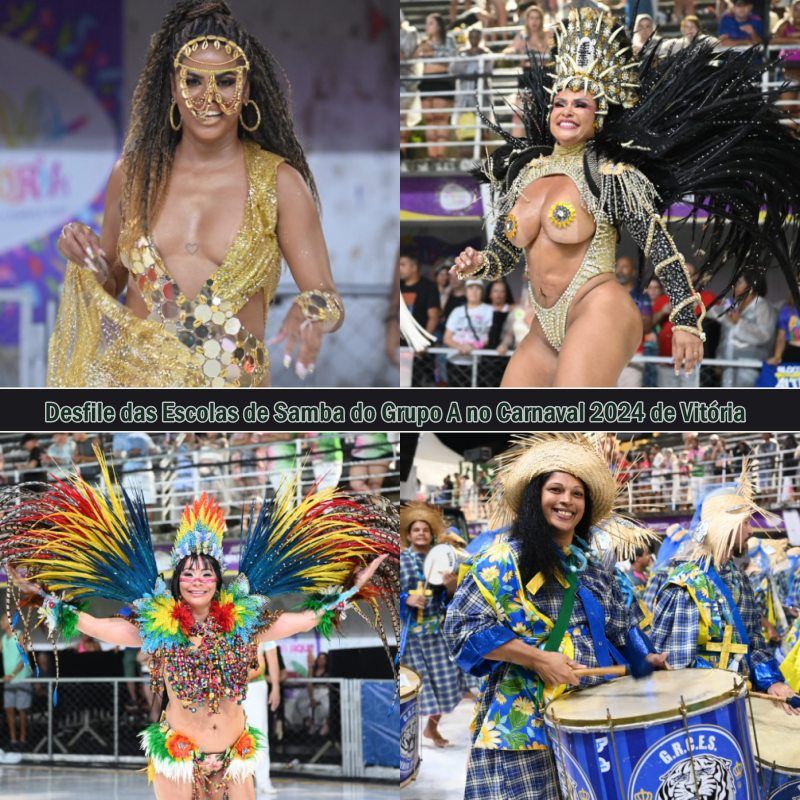 Desfile das escolas de samba no Carnaval 2024 de Vitória