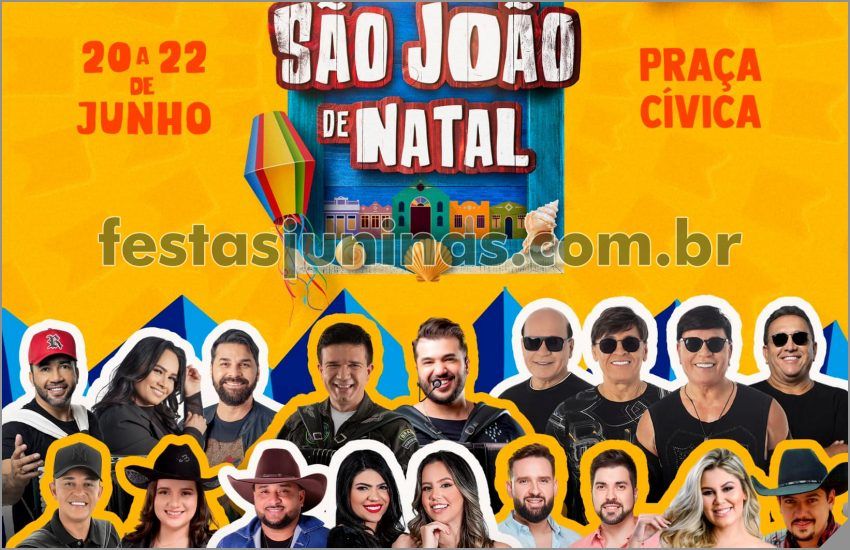Programação São João de Natal 2024 : shows musicais gratuitos na praça Pedro Velho - Sortimentos Festa de São João