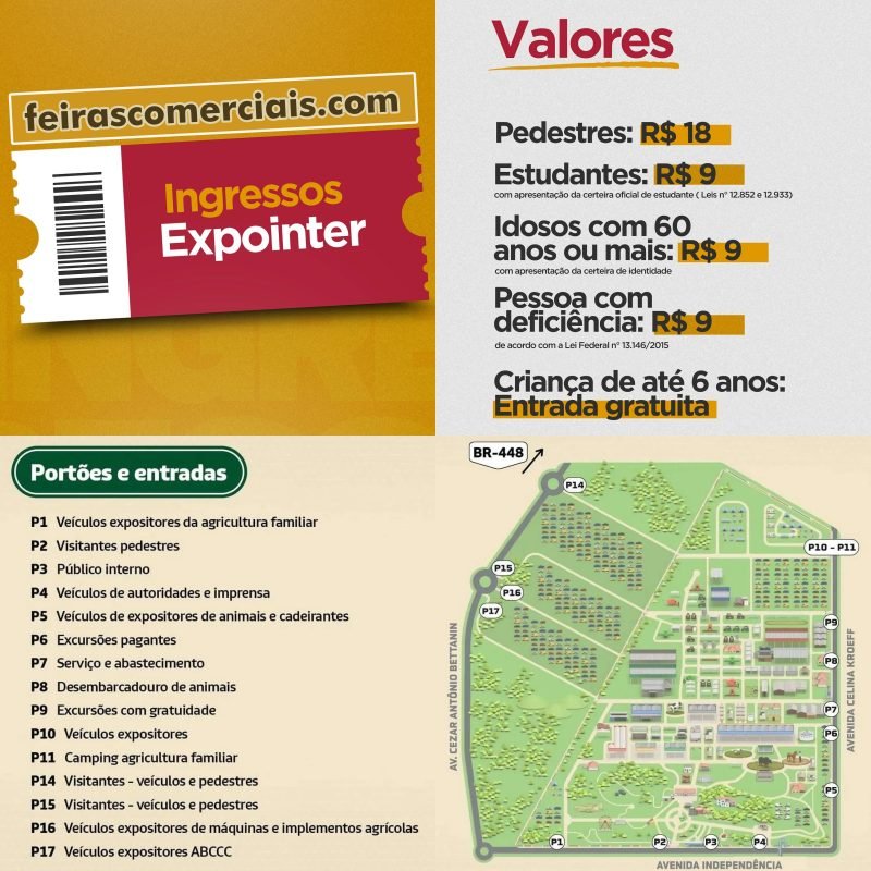 Ingressos e Mapa Expointer 2024 - feira agropecuária - sortimentos.com.br