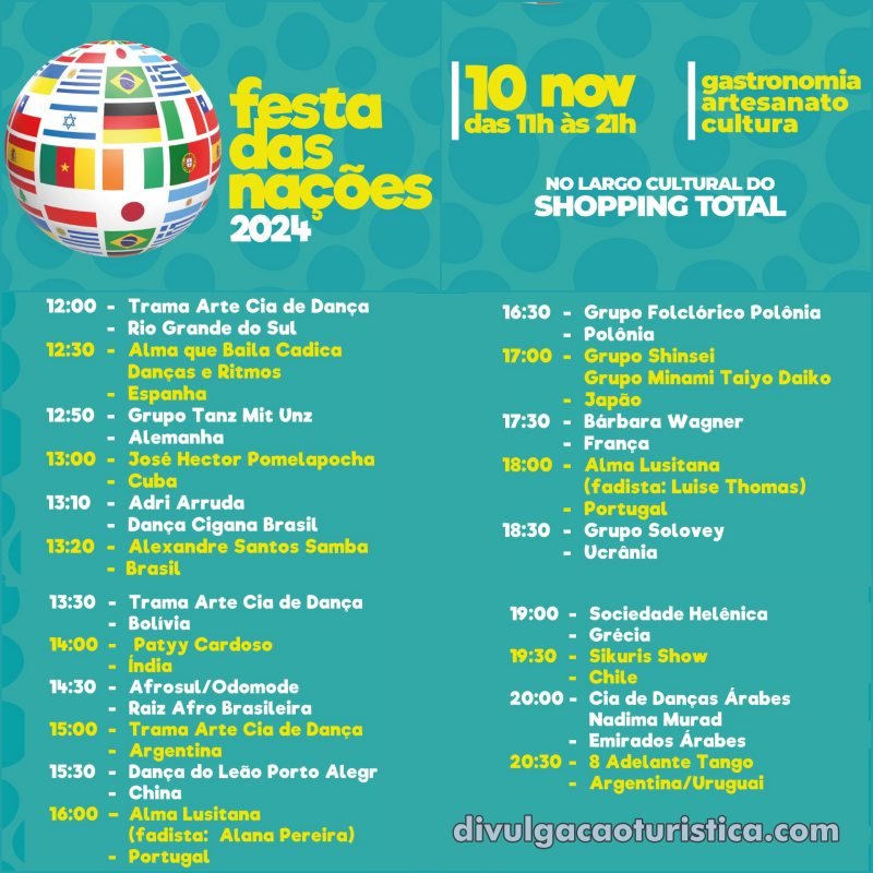 Programação Festas das Nações no Shopping Total em Porto Alegre - sortimentos.com.br