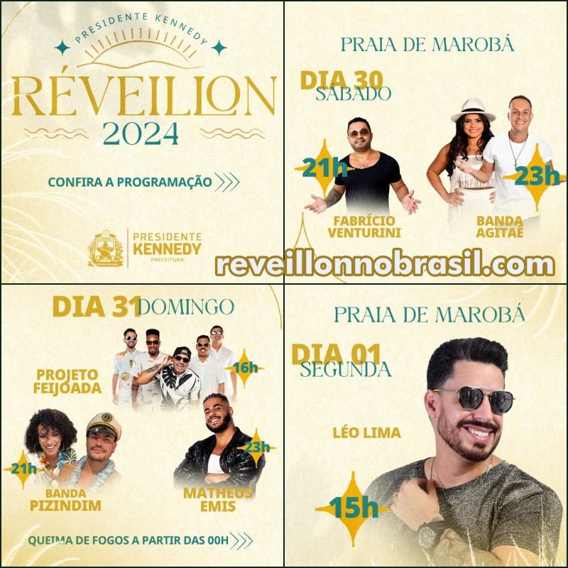 Presidente Kennedy Réveillon 2025 no Espírito Santo : shows e queima de fogos nas praia de Marobá