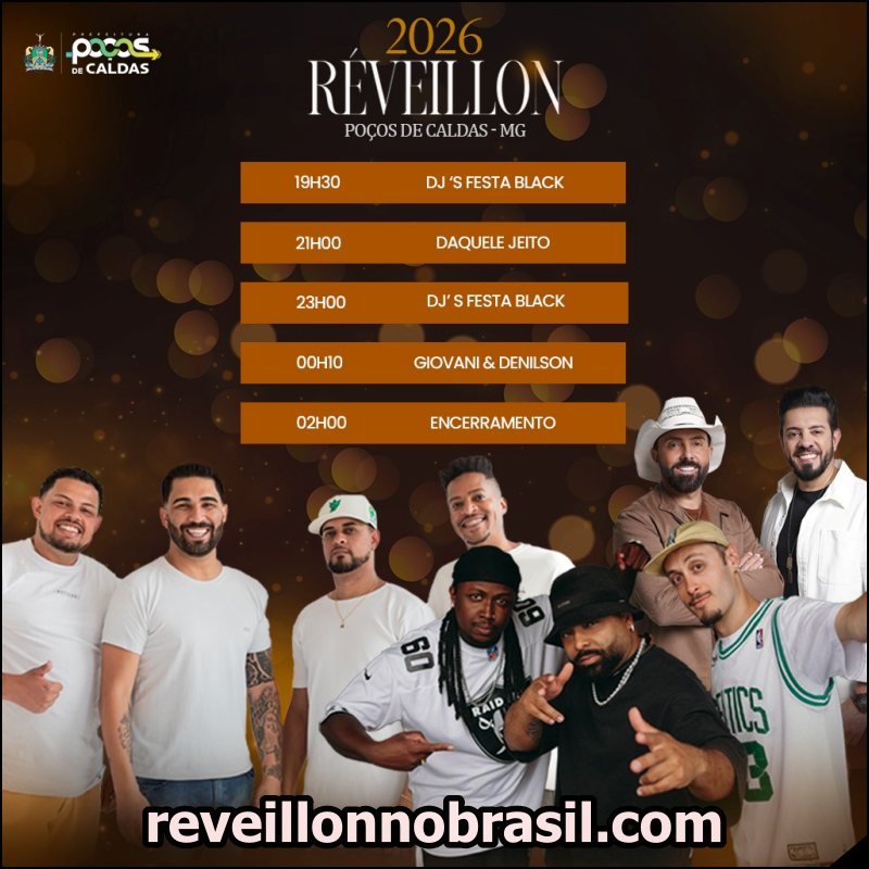 Programação Réveillon 2026 de Poços de Caldas na Praça Pedro Sanches - Sortimentos Réveillon 2026 de Poços de Caldas