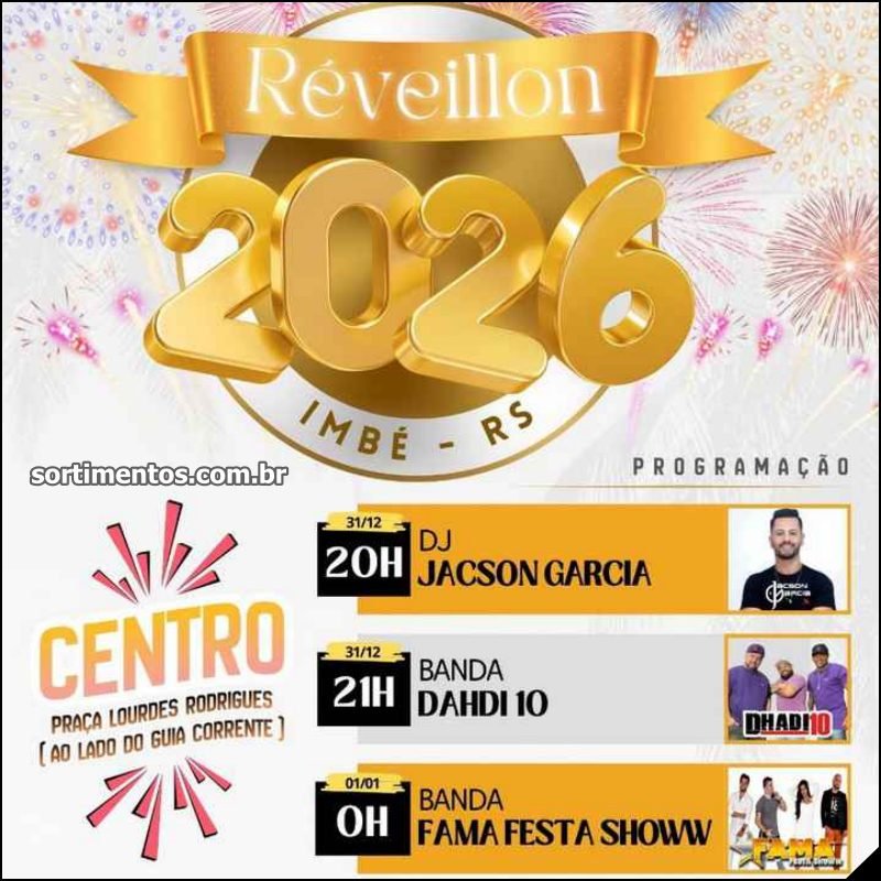Imbé Réveillon no litoral gaúcho : shows no Centro e no Balneário Mariluz - Sortimentos Réveillon 2026