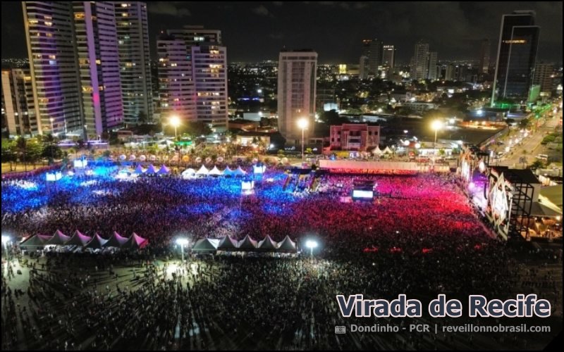 Shows Réveillon 2026 de Recife : programação virada de ano na praia do Pina na Capital pernambucana