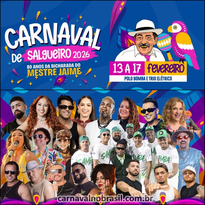Programação Carnaval 2026 de Salgueiro em Pernambuco