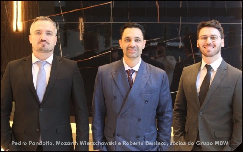 Pedro Pandolfo, Mozarth Wierzchowski e Roberto Beninca, sócios do Grupo MBW