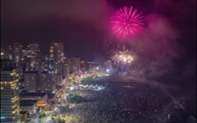 Queima de fogos no Réveillon 2026 de Praia Grande - Réveillon de Praia Grande no litoral paulista - Sortimentos Virada de Ano