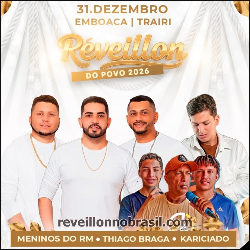 Emboaca Réveillon 2026 de Trairi no litoral cearense - Programação Réveillon 2026 de Trairi no litoral do Ceará