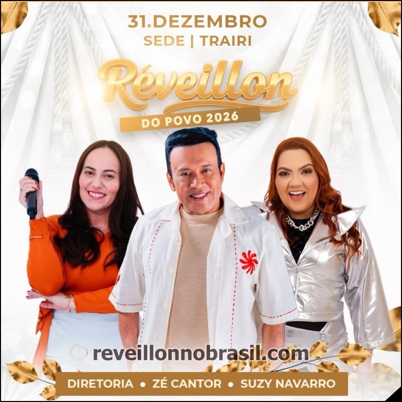 Shows Réveillon 2026 de Trairi no litoral cearense - Programação Réveillon 2026 de Trairi no litoral do Ceará