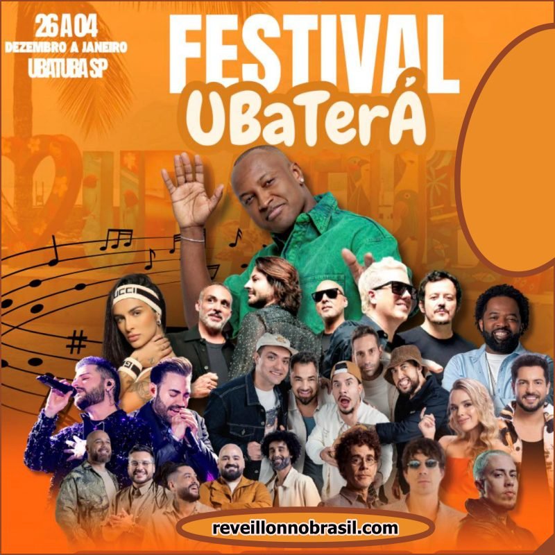 Programação Ubaterá - Shows Festival de Verão 2026 em Ubatuba no litoral de São Paulo - sortimentos.com