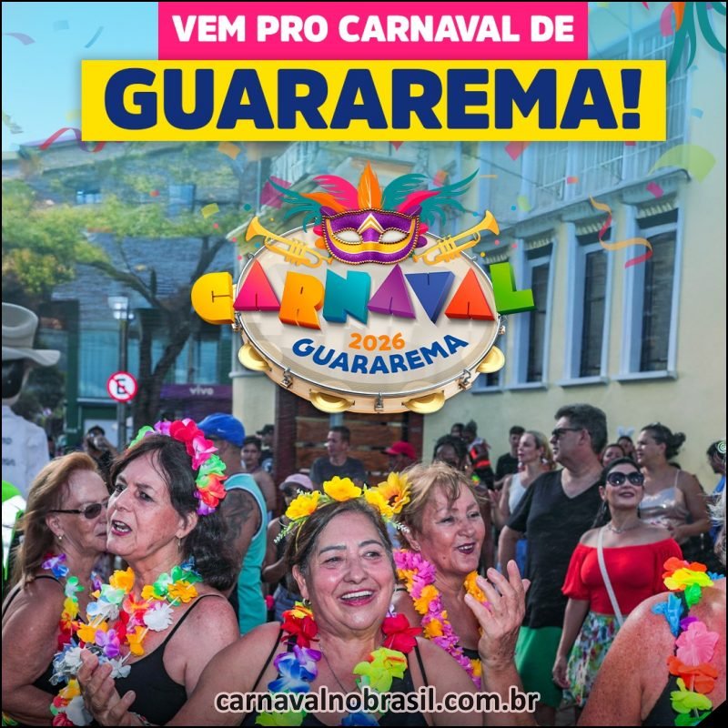 Programação do Carnaval 2026 de Guararema em São Paulo - sortimentos.com.br