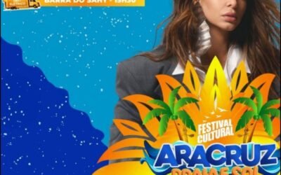 Programação de Verão 2026 em Aracruz no litoral capixaba : show de Alinne Rosa na Barra do Sahy