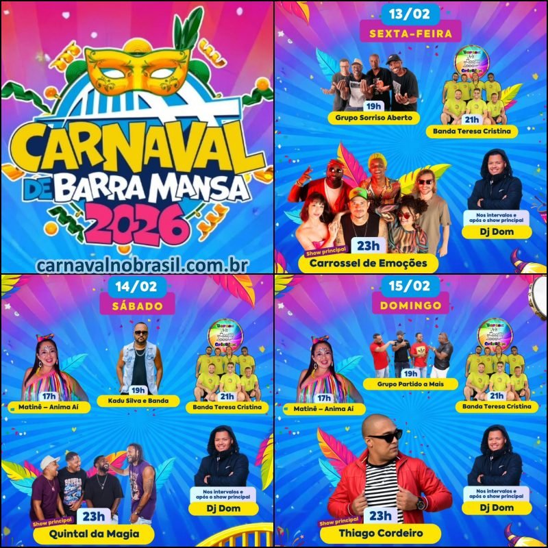 Carnaval 2026 de Barra Mansa no Rio de Janeiro
