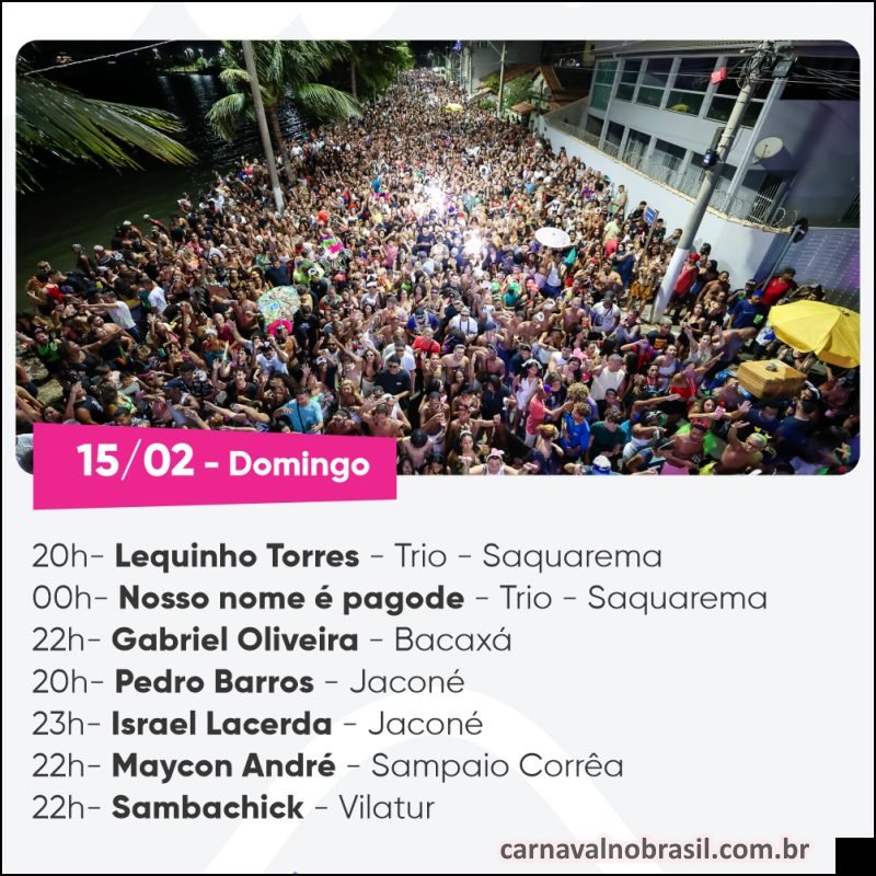 Shows Carnaval 2026 de Saquarema 