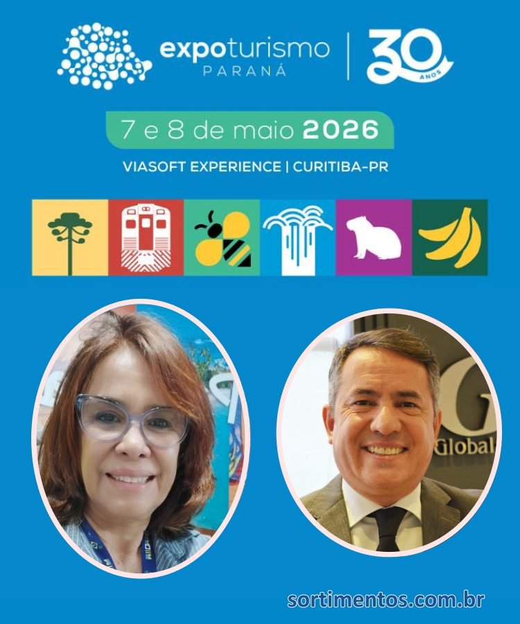 Expo Turismo Paraná - 30 Anos de Excelência, terá palestra com Márcia Leite e Gelson Popazoglo sobre promoção de destinos e seguro viagem - sortimentos.com.br