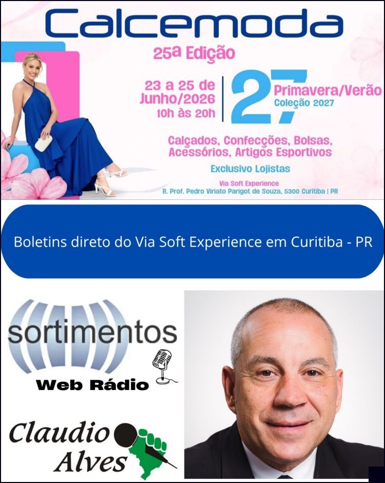 Boletins da Calcemoda 2026 - feira de calçados e de moda no site Sortimentos por Claudio Alves